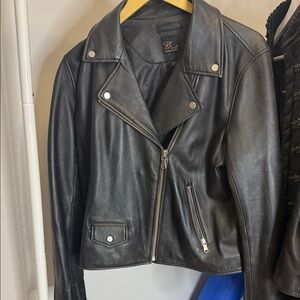 Leather motorcycle jacket
